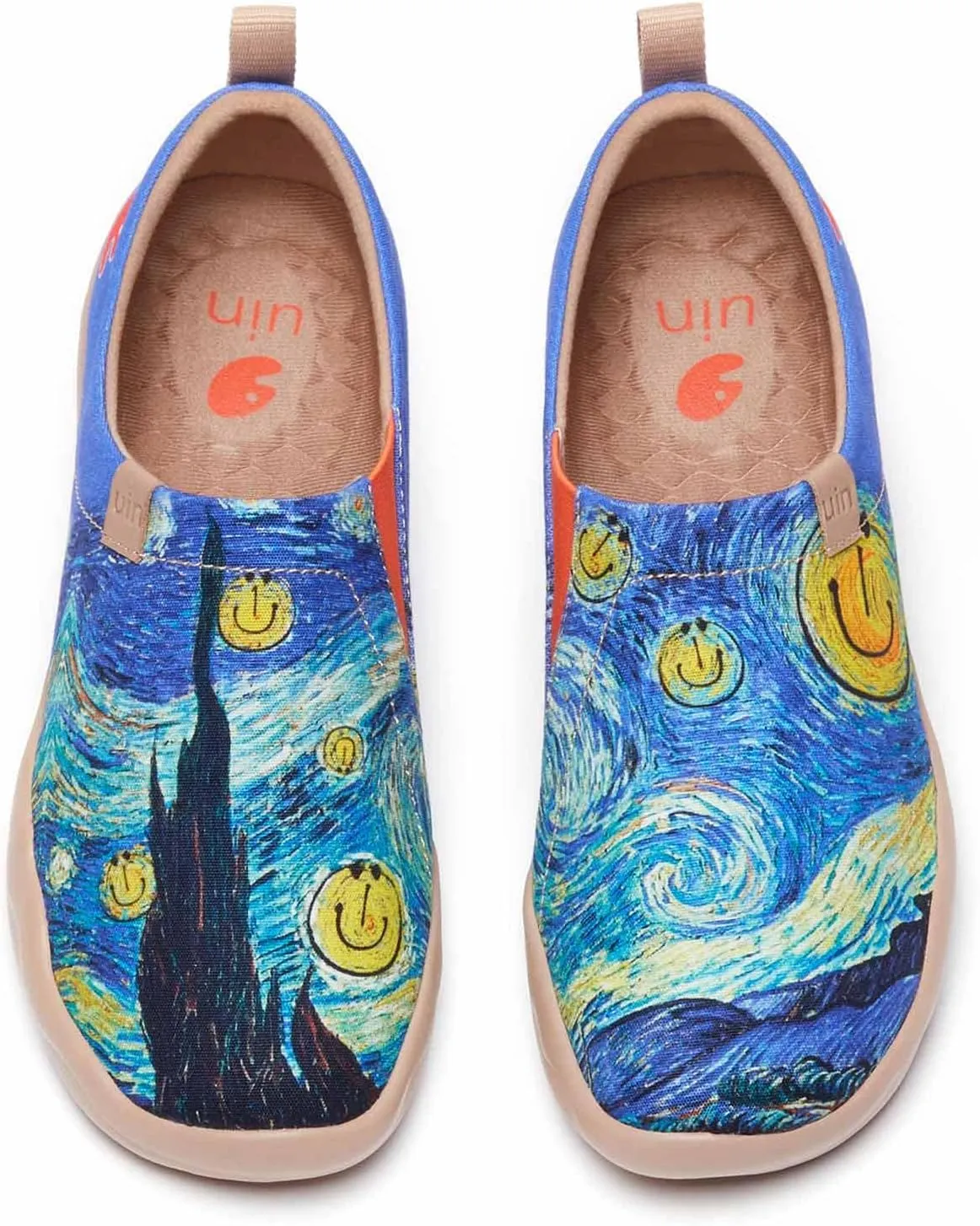 UIN Women's Artistic Slip-On Shoes Vibrant Floral Casual Loafers Lightweight Comfortable Travel Footwear