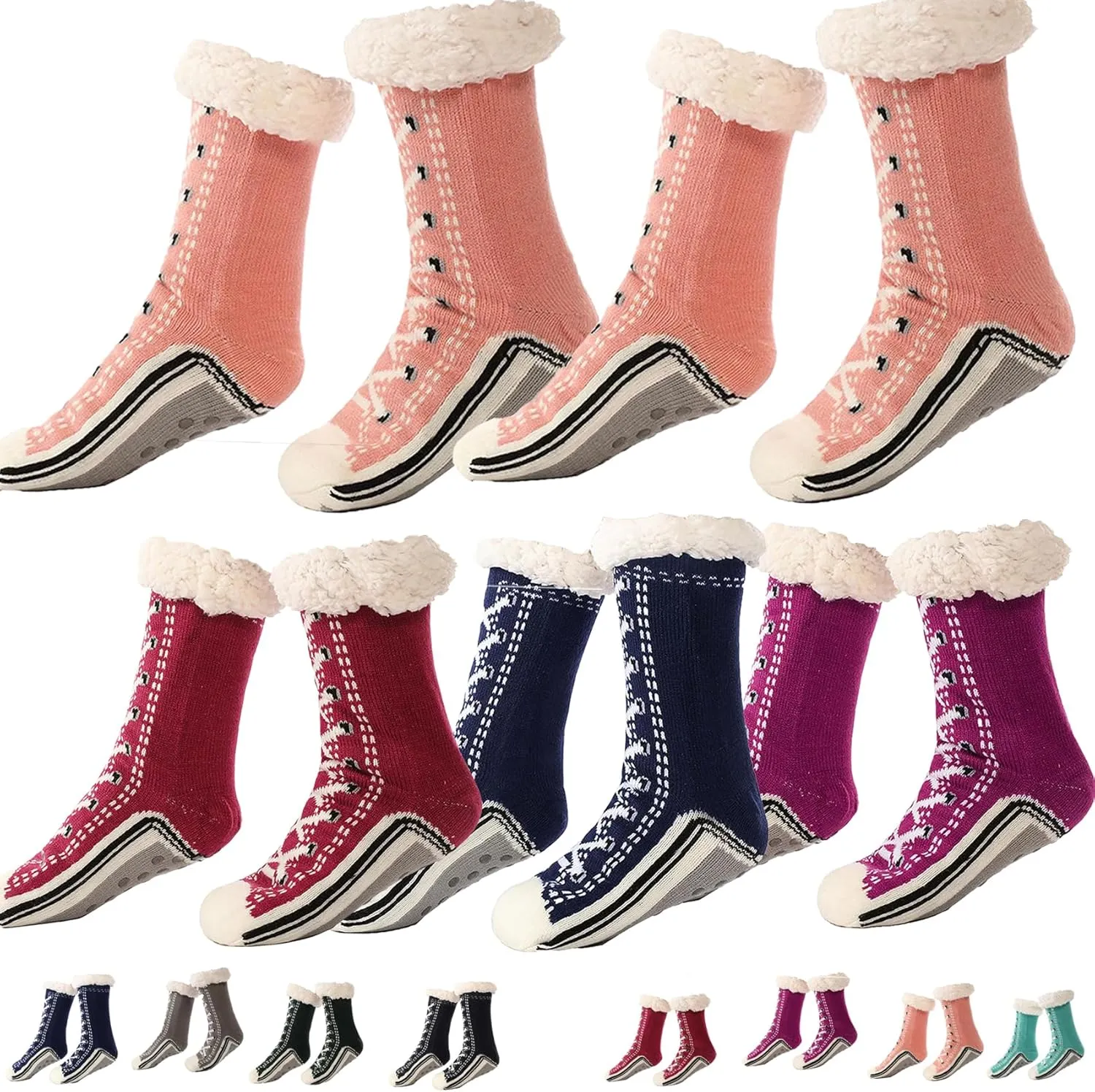 Ultra-Thick Slipper Home Socks Fuzzy Fluffy Winter Warm Soft Thick Non Slip Thermal Home Socks Women