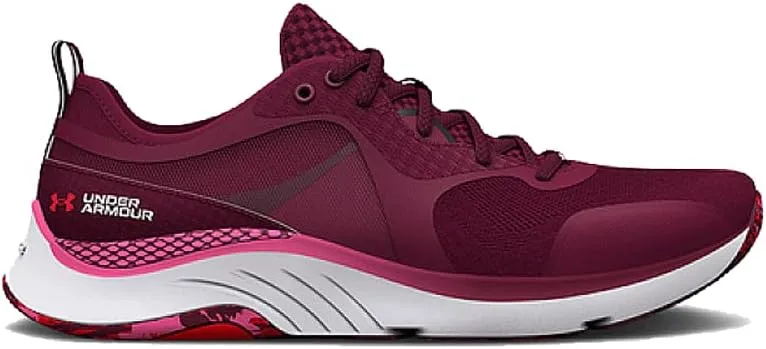 Under Armour Womens HOVR Omnia Printed Training Shoes Dark Cherry/Punk Pink Size 7
