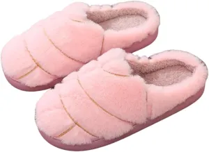 Unisex Adult Concha Slippers - Pink, Faux Fur, Memory Foam, Casual, Round Toe, Pull-On