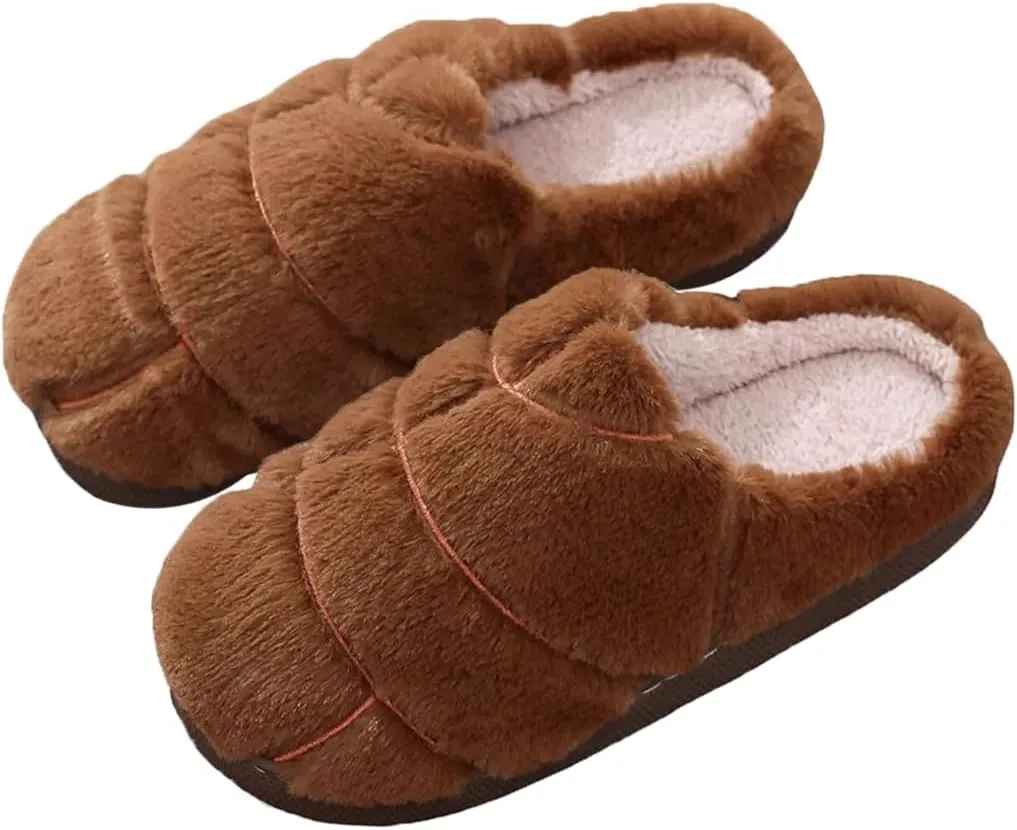 Unisex Adult Concha Slippers - Pink, Faux Fur, Memory Foam, Casual, Round Toe, Pull-On