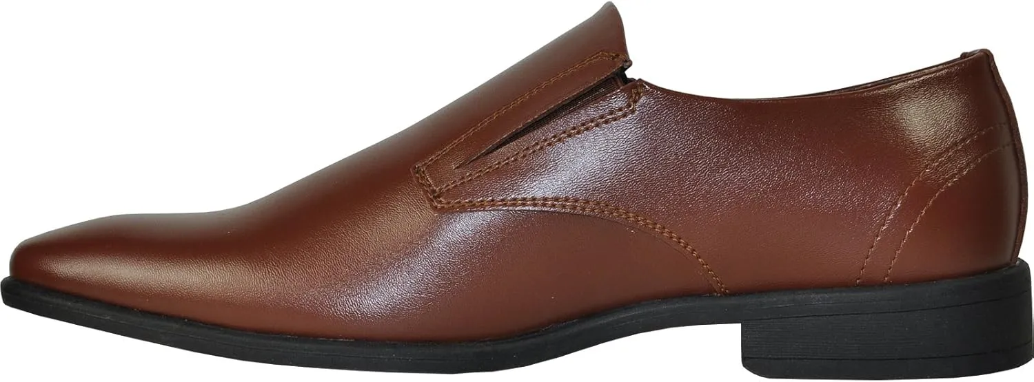 VANGELO Men Dress Slip-On Shoe Tux-4 Loafer Formal Tuxedo Shoe for Prom & Wedding Black Brown Size 6.5 to 18 -Wide Width Available