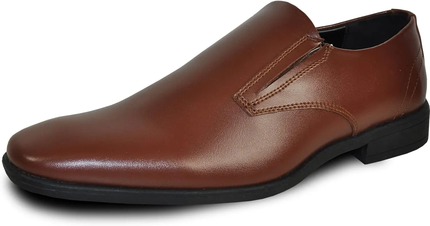 VANGELO Men Dress Slip-On Shoe Tux-4 Loafer Formal Tuxedo Shoe for Prom & Wedding Black Brown Size 6.5 to 18 -Wide Width Available