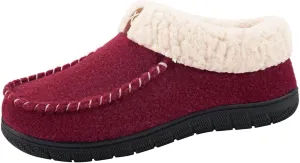 VeraCosy Women's Moccasin Slippers Warm Comfy Wool-felt Memory Foam Indoor House Shoes