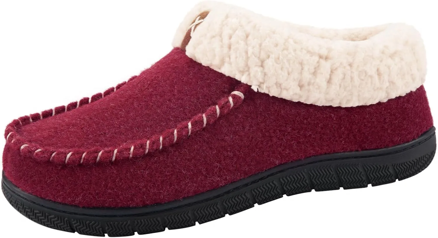 VeraCosy Women's Moccasin Slippers Warm Comfy Wool-felt Memory Foam Indoor House Shoes