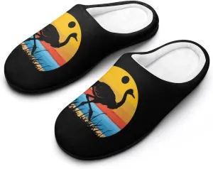 Vintage Funny Ostrich Women's Cotton Slippers Comfy House Shoes Bedroom Slipper for Indoor Outdoor