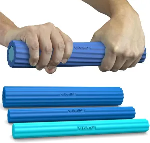 Vive Flex Therapy Bars (3 Pack) - Twist Resistance Hand Grip Strength Trainer for Injury Recovery, Tennis Elbow, Golfers, Tendonitis Pain - Weighted Strengthening Multi Pack