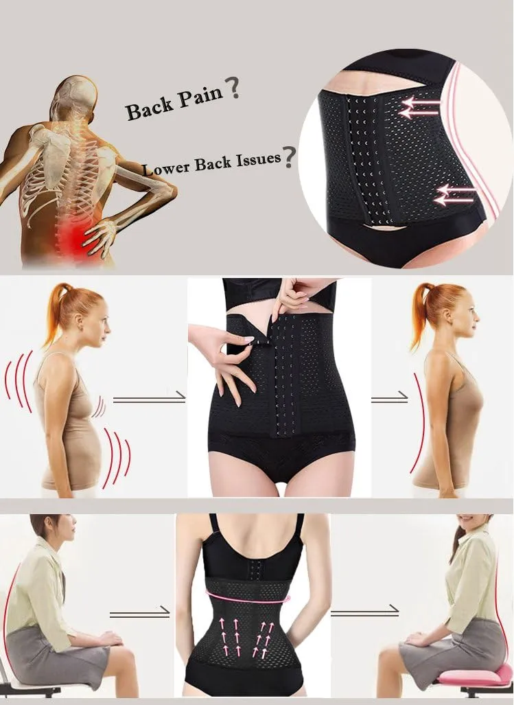 Waist Trainer Cincher Body Shaper Sport Workout For Hourglass 6 Pcs Steel Bone Higher Compression