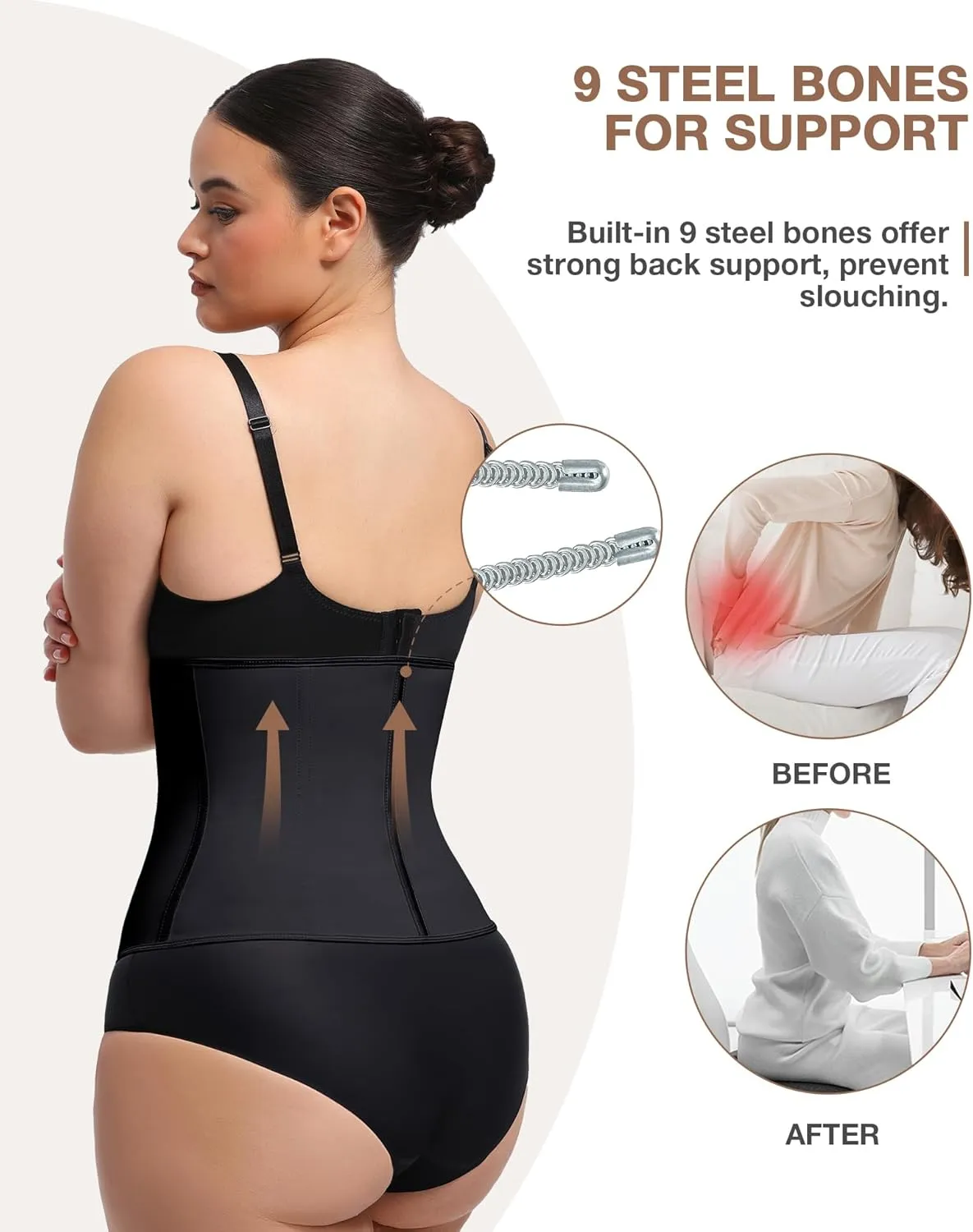 Waist Trainer for Women Latex Underbust Waist Cincher Corset, Tummy Control Corset Sport Girder Hourglass Body Shaper