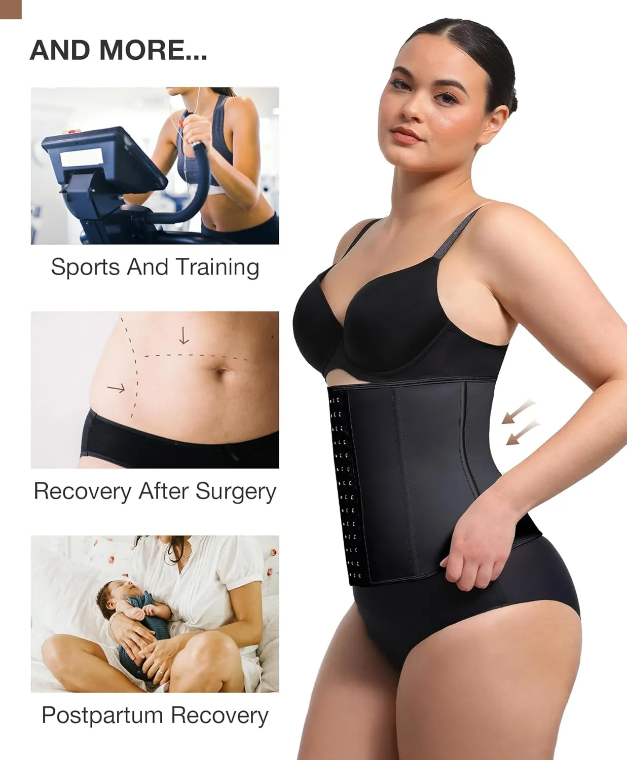 Waist Trainer for Women Latex Underbust Waist Cincher Corset, Tummy Control Corset Sport Girder Hourglass Body Shaper
