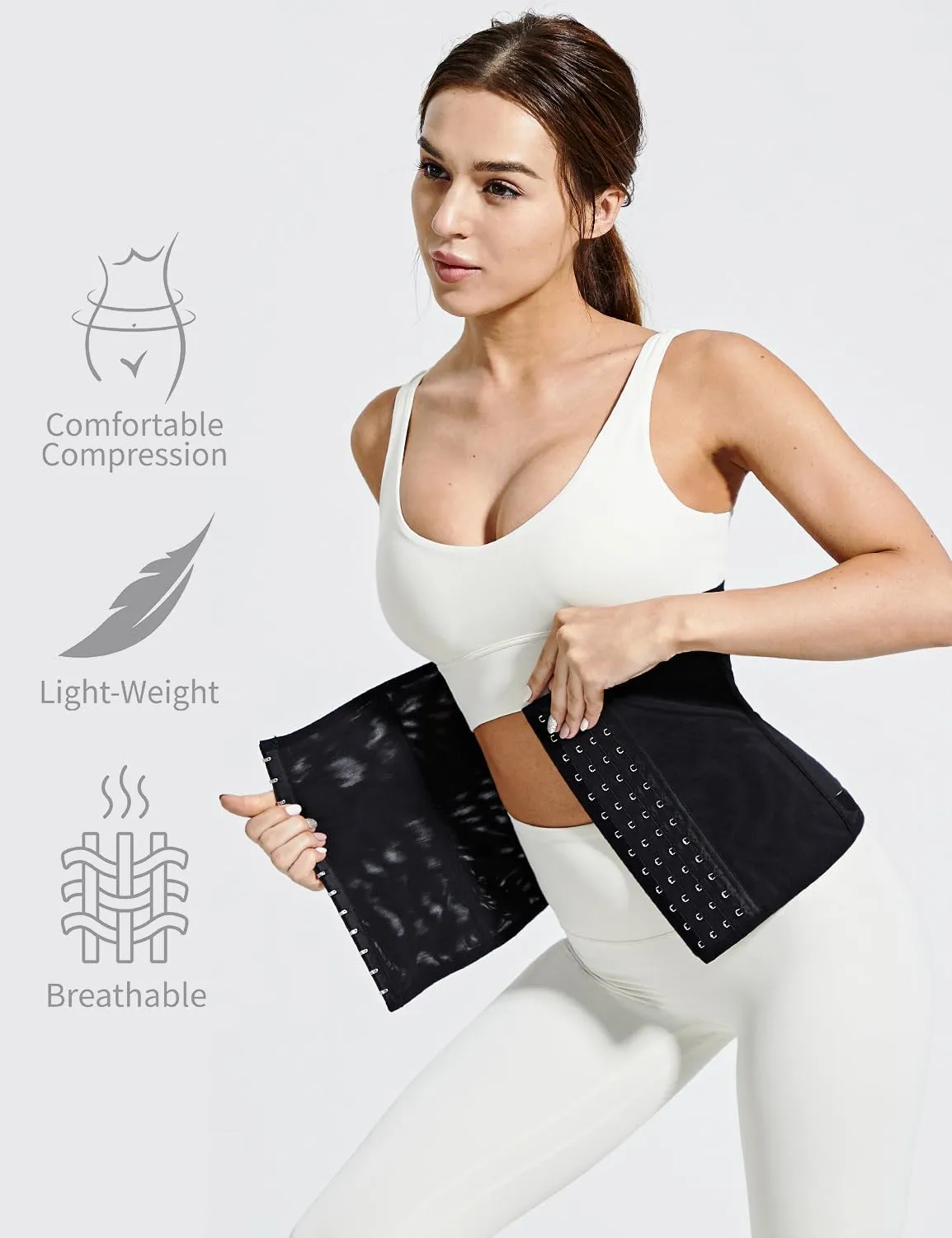 Waist Trainer for Women Underbust Waist Cincher Corset Tummy Control Hourglass Bodyshaper Postpartum Belly Band Wrap