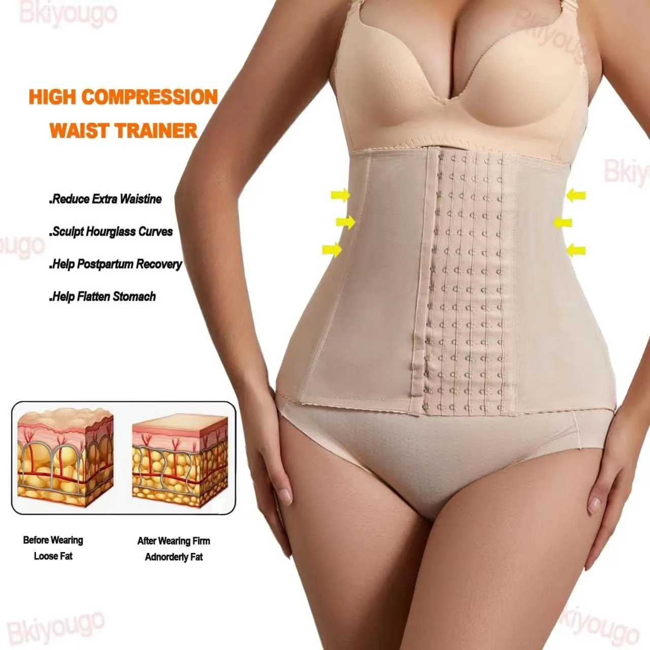 Waist Trainer for Women Waist Cincher Breathable Girdle Trimmer Workout Hourglass Body Shaper