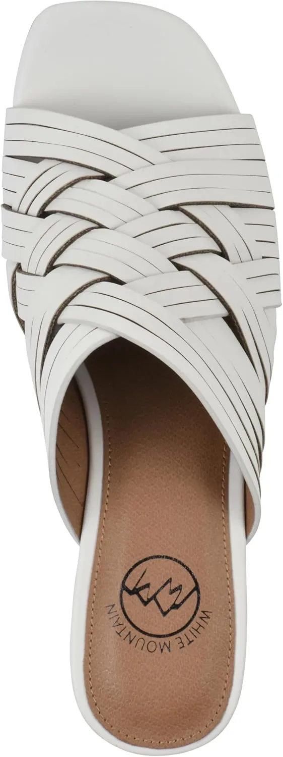 WHITE MOUNTAIN Women's Alluvia Low Block Heel Woven Sandal