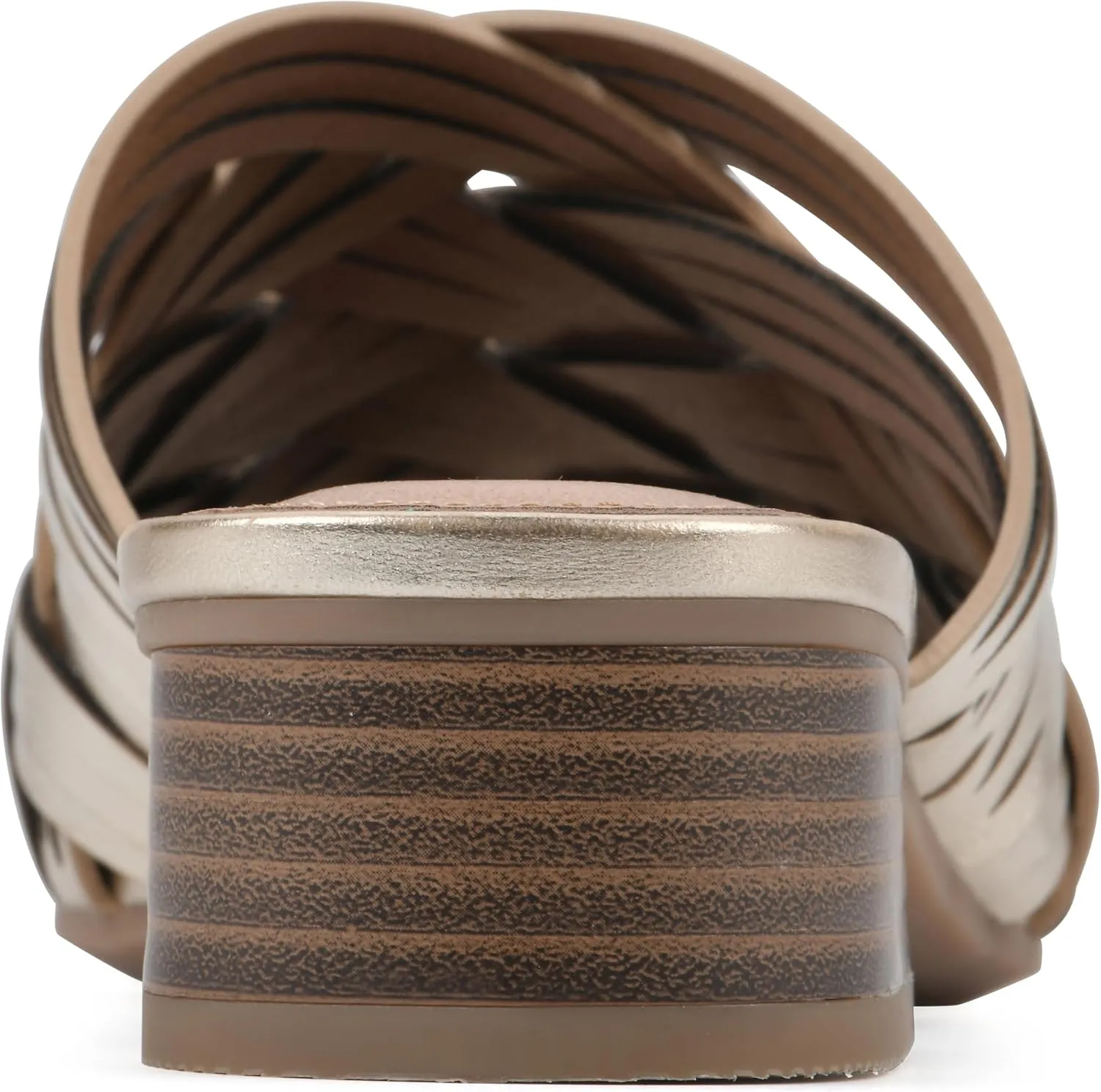 WHITE MOUNTAIN Women's Alluvia Low Block Heel Woven Sandal