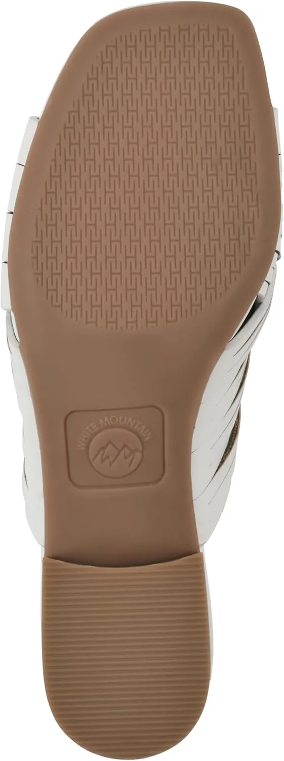 WHITE MOUNTAIN Women's Alluvia Low Block Heel Woven Sandal