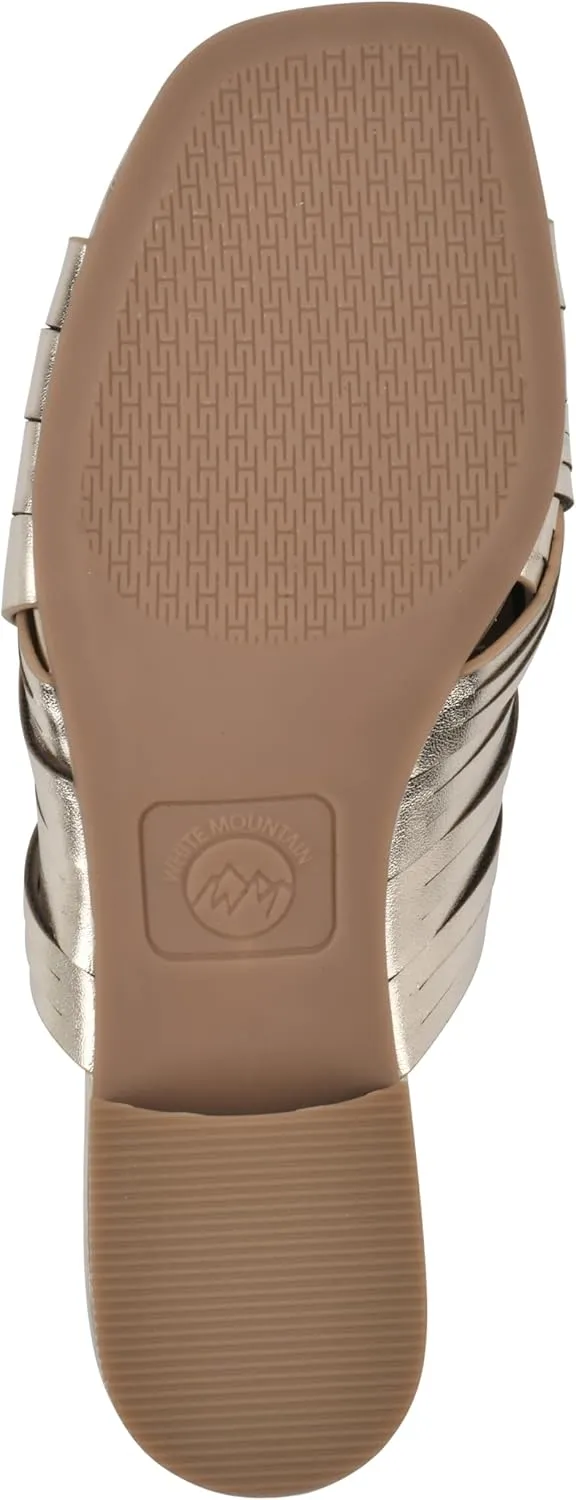 WHITE MOUNTAIN Women's Alluvia Low Block Heel Woven Sandal