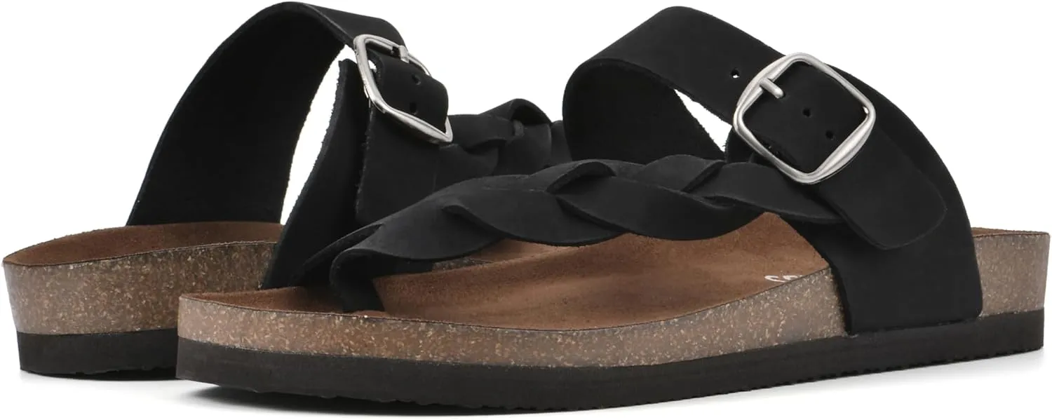 WHITE MOUNTAIN Women's Crawford Signature Comfort Molded Footbed Braided Sandal