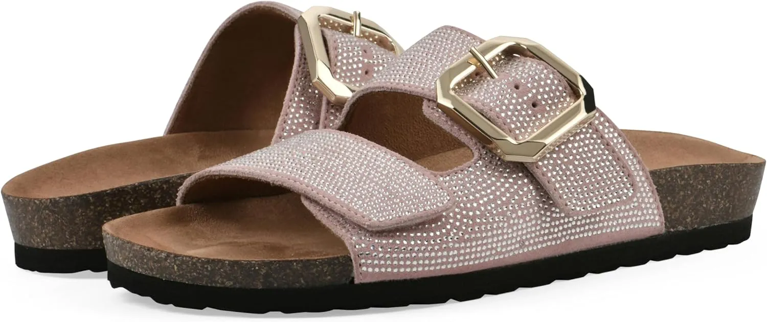 WHITE MOUNTAIN Women's Granitas Double-Strap Signature Comfort-Molded Footbed Sandal