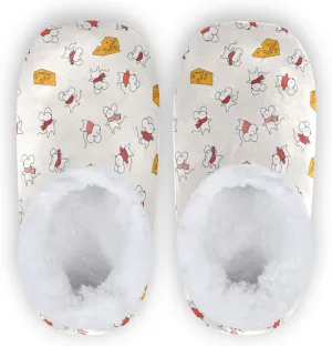 White Red Mouse Mice Cheese Indoor House Slippers Spa Winter Slipper Home Slippers Soft Memory Foam Slipper Non Slip for Travel Hotel Bedroom Shoes M