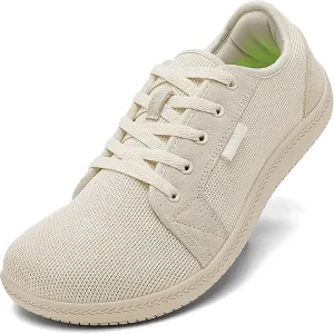 Women Barefoot Shoes Wide Toe Minimalist Walking Shoes Slip on Zero Drop Sole Cross-Trainer Sneakers Lightweight Workout(Beige,6.5)