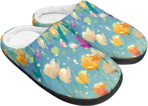Womens Autumn Cozy&Warm Printed Slipper with Dog Grippers Cozy and Fun House Slippers for Women