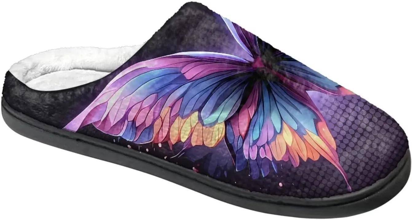 Womens Autumn Cozy&Warm Printed Slipper with Dog Grippers Cozy and Fun House Slippers for Women
