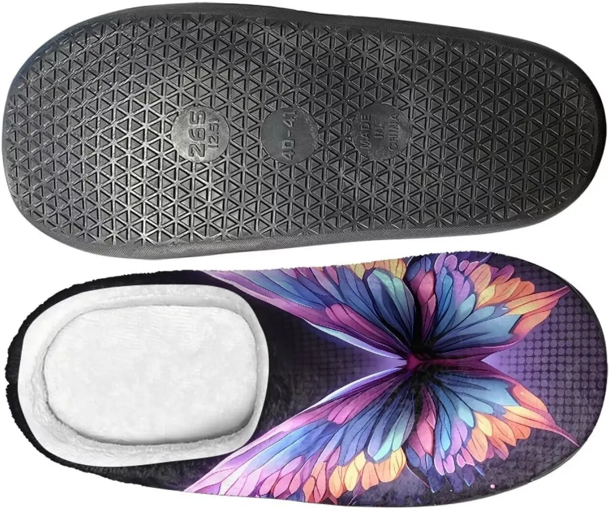 Womens Autumn Cozy&Warm Printed Slipper with Dog Grippers Cozy and Fun House Slippers for Women