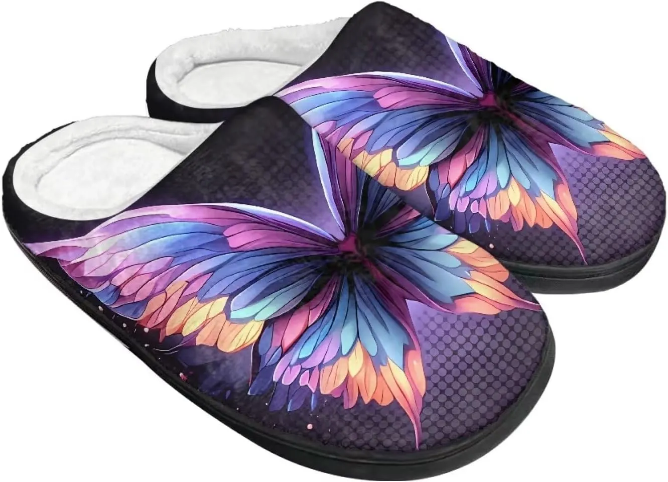 Womens Autumn Cozy&Warm Printed Slipper with Dog Grippers Cozy and Fun House Slippers for Women