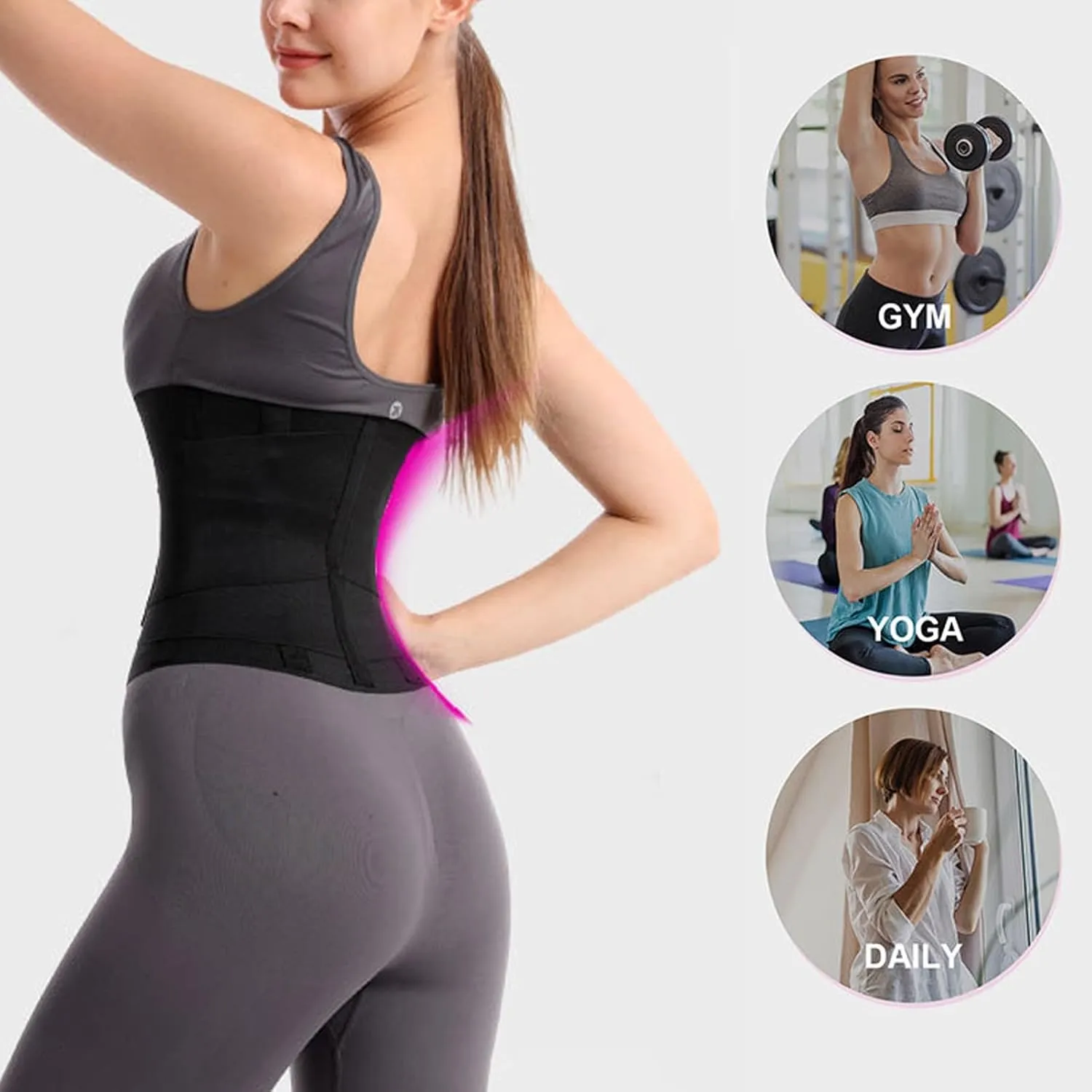 Womens Belt Waist Cincher, Breathable Triple Wrap Tummy Shaper, Plus Size Body Waist Trainer