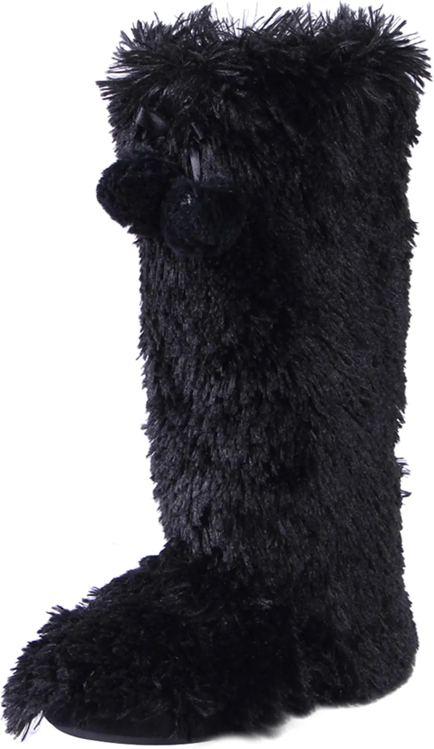 Women's Boots Slippers Fuzzy Warm Memory Foam Indoor House Shoes Booties Slippers with Non-slip Rubber Soles