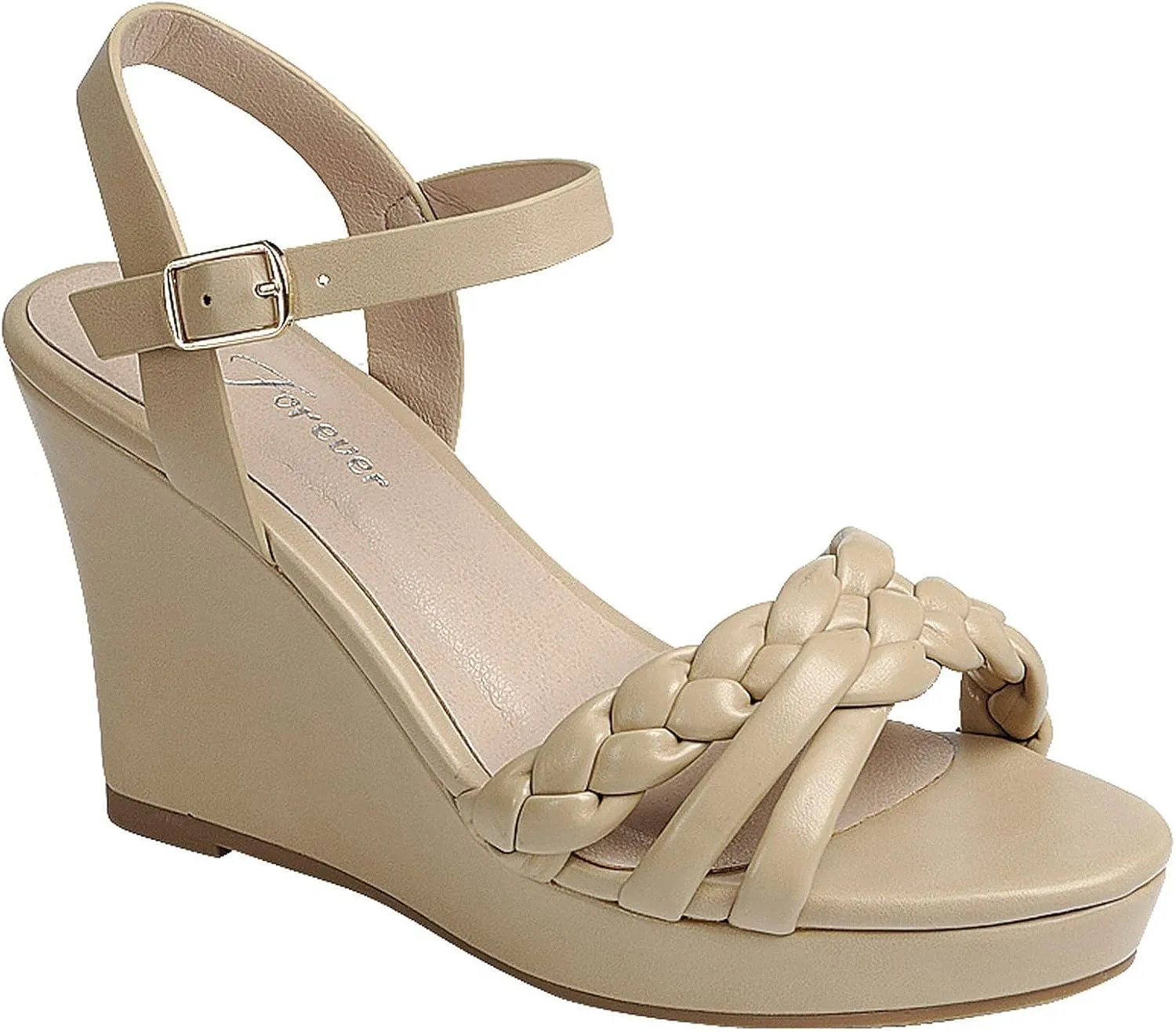 Women's Braided Platform Sandals Wedge Ankle Strap Open Toe Sandals