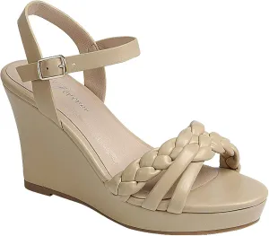 Women's Braided Platform Sandals Wedge Ankle Strap Open Toe Sandals