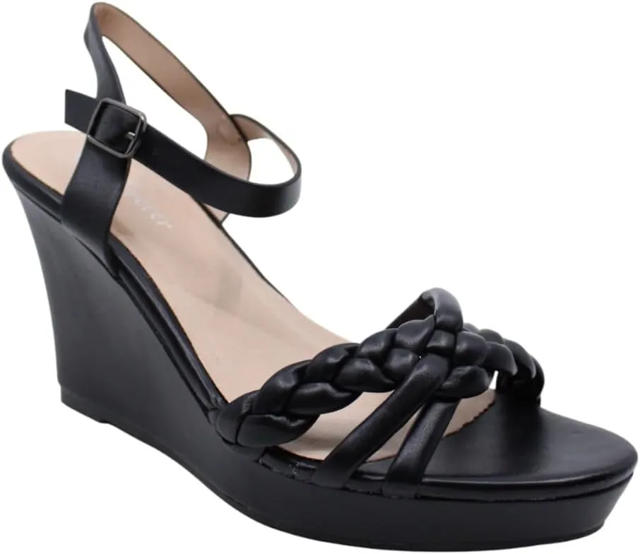 Women's Braided Platform Sandals Wedge Ankle Strap Open Toe Sandals