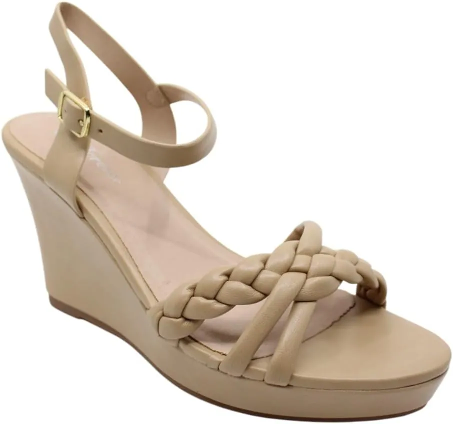 Women's Braided Platform Sandals Wedge Ankle Strap Open Toe Sandals