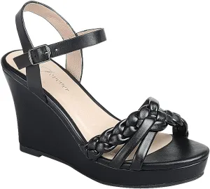 Women's Braided Platform Sandals Wedge Ankle Strap Open Toe Sandals