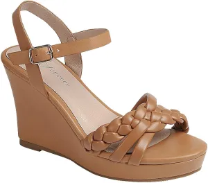 Women's Braided Platform Sandals Wedge Ankle Strap Open Toe Sandals