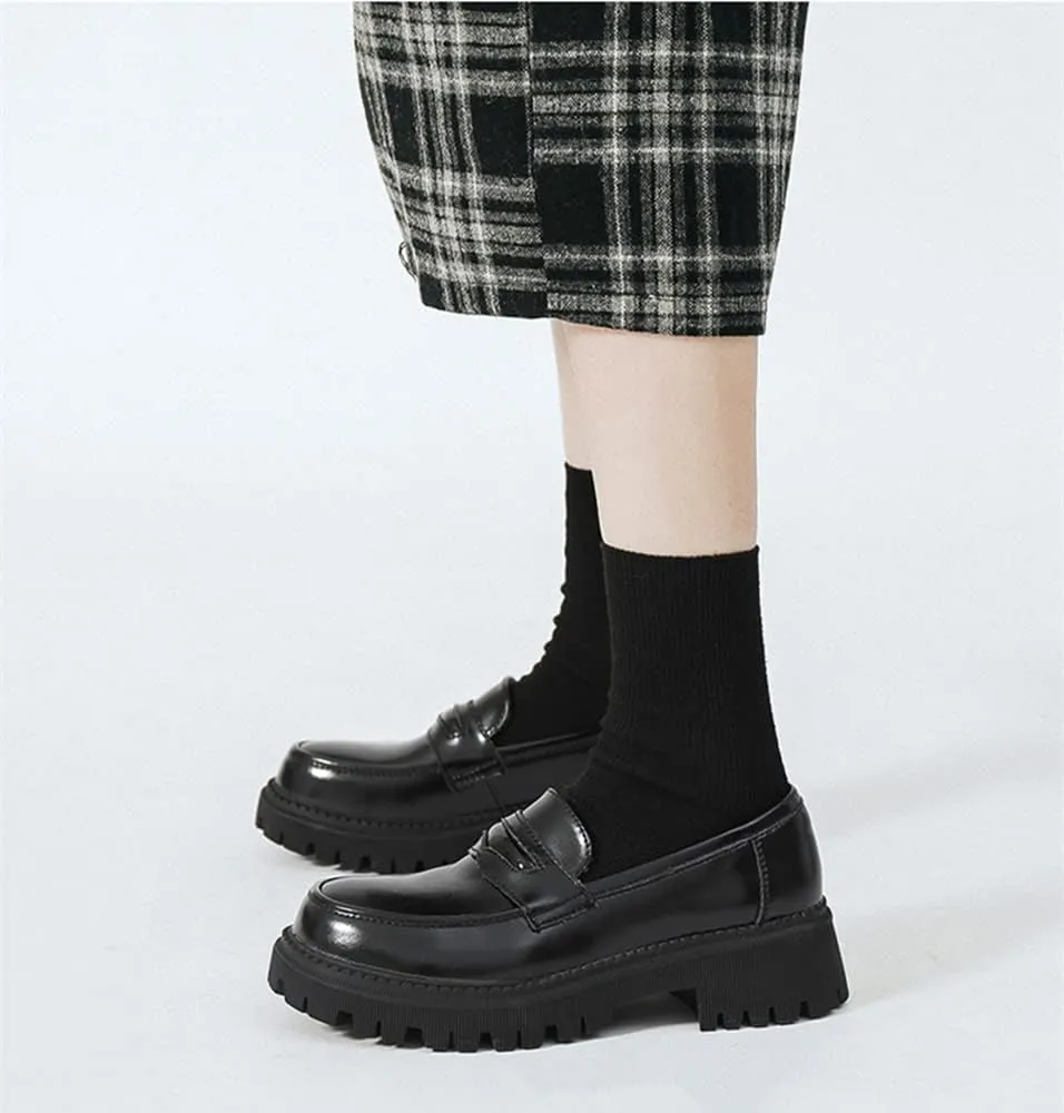 Women's Comfortable Mid-Heel Penny Loafer Slip On Dress Shoes