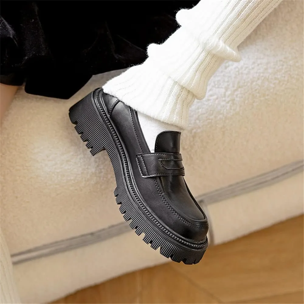 Women's Comfortable Mid-Heel Penny Loafer Slip On Dress Shoes