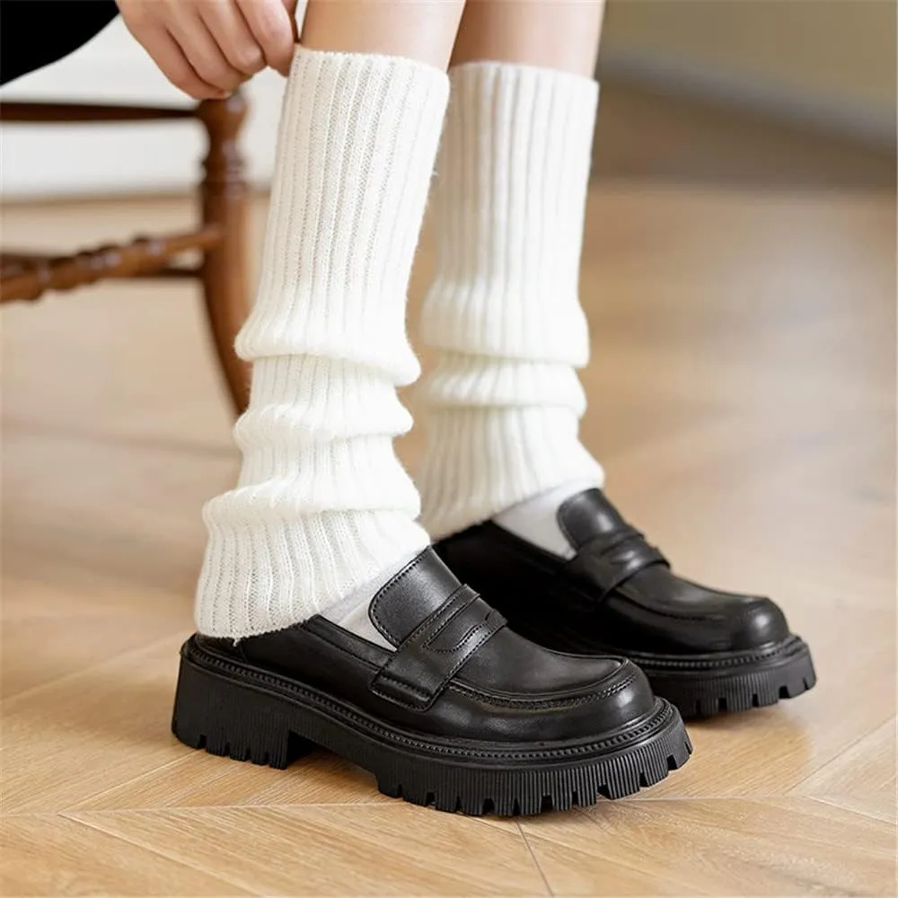Women's Comfortable Mid-Heel Penny Loafer Slip On Dress Shoes
