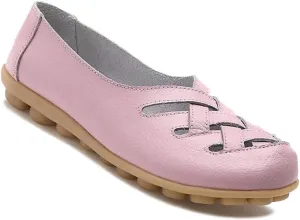 Women's Cowhide Leather Loafers Flats Sandals Slip-On