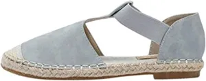 Women's Espadrille Flat Sandals Closed Toe Ankle Wrap Classic Lace Up Summer Dressy Buckle Strap Comfortable Wide Width Flat Shoes Wedge Sandal Simple Suede Espadrilles Flats Slip On Loafers