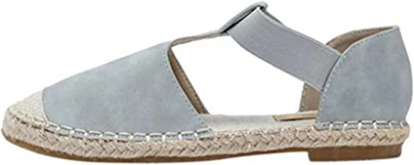 Women's Espadrille Flat Sandals Closed Toe Ankle Wrap Classic Lace Up Summer Dressy Buckle Strap Comfortable Wide Width Flat Shoes Wedge Sandal Simple Suede Espadrilles Flats Slip On Loafers