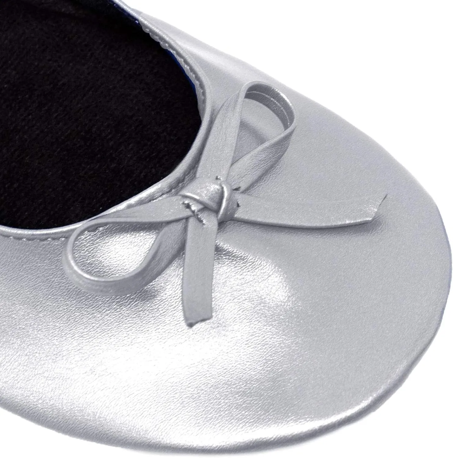Women's Foldable Portable Ballet Flat Roll Up Slipper Shoes with Travel Pouch - Fold Up Ballet Flats for Women - Black,Silver,Gold,Pink
