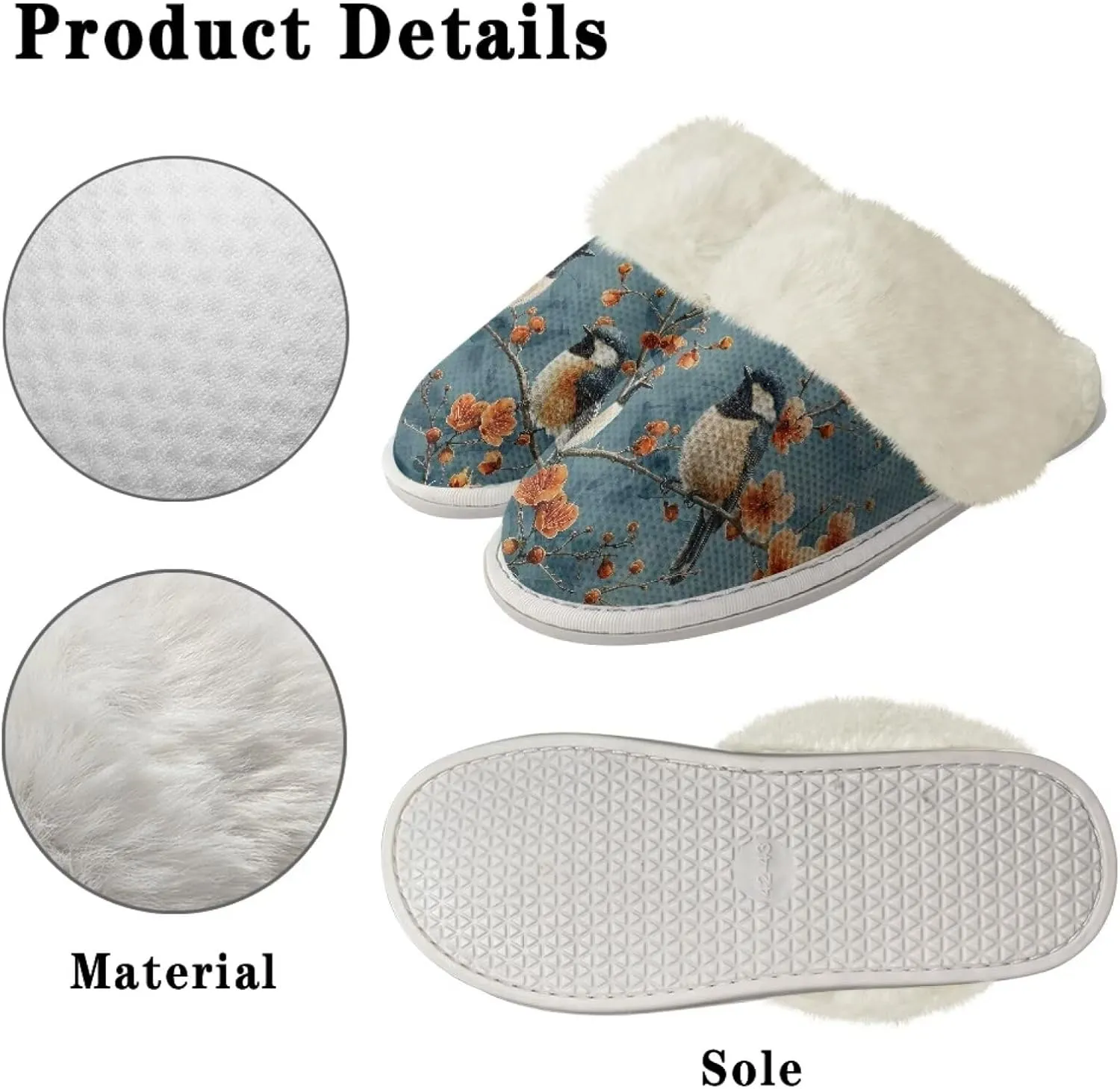 Women's Fuzzy Slip-on Slippers Cozy Lightweight House Slippers Non Slip Home Slippers Warm Winter Indoor Bedroom Slippers