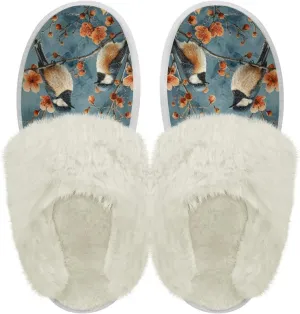 Women's Fuzzy Slip-on Slippers Cozy Lightweight House Slippers Non Slip Home Slippers Warm Winter Indoor Bedroom Slippers