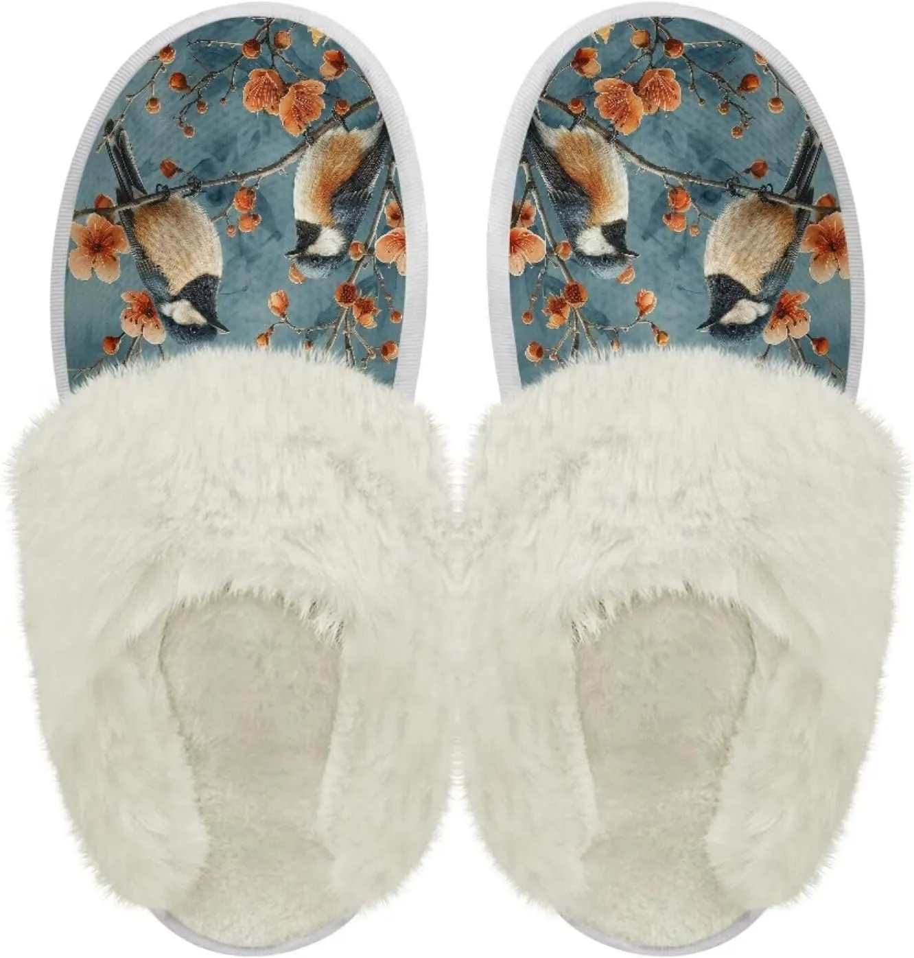 Women's Fuzzy Slip-on Slippers Cozy Lightweight House Slippers Non Slip Home Slippers Warm Winter Indoor Bedroom Slippers