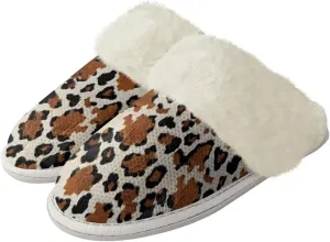 Women's Fuzzy Slippers Casual Slip On Soft Plush House Shoes with Non Skid Sole Comfortable Cotton Slipper Indoor Use for Spa Bath
