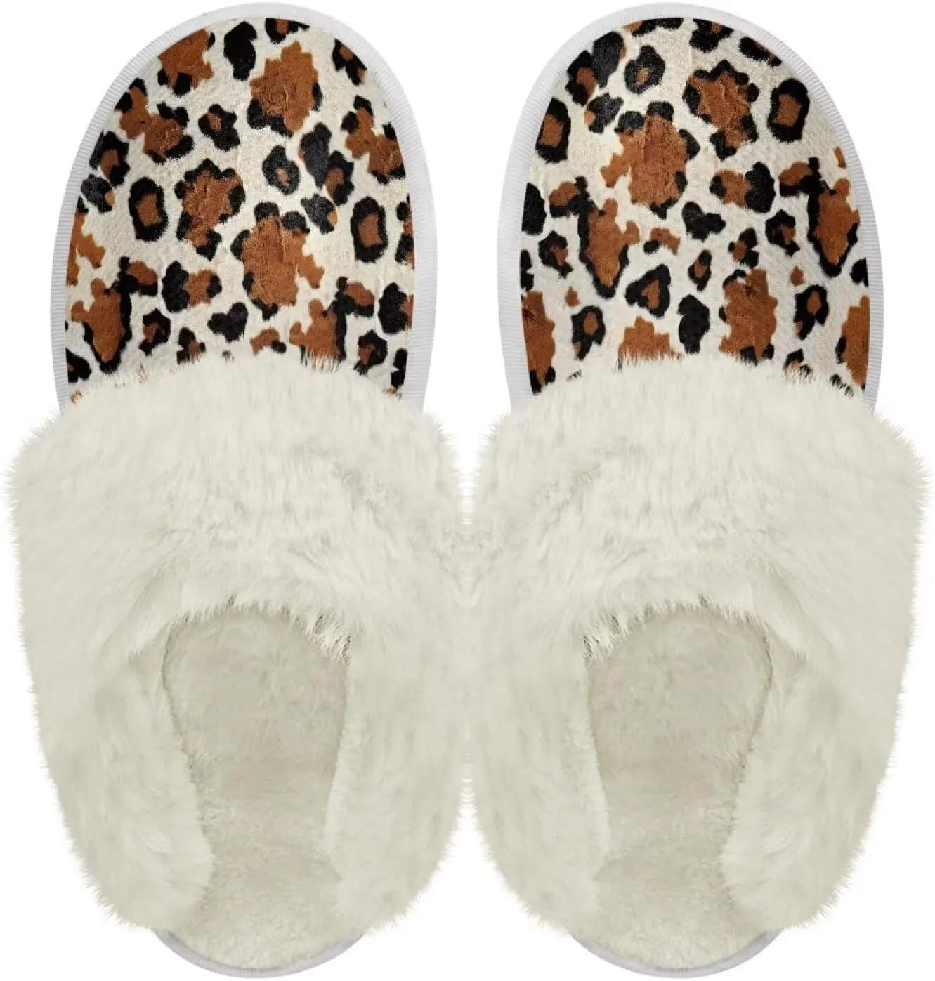 Women's Fuzzy Slippers Casual Slip On Soft Plush House Shoes with Non Skid Sole Comfortable Cotton Slipper Indoor Use for Spa Bath