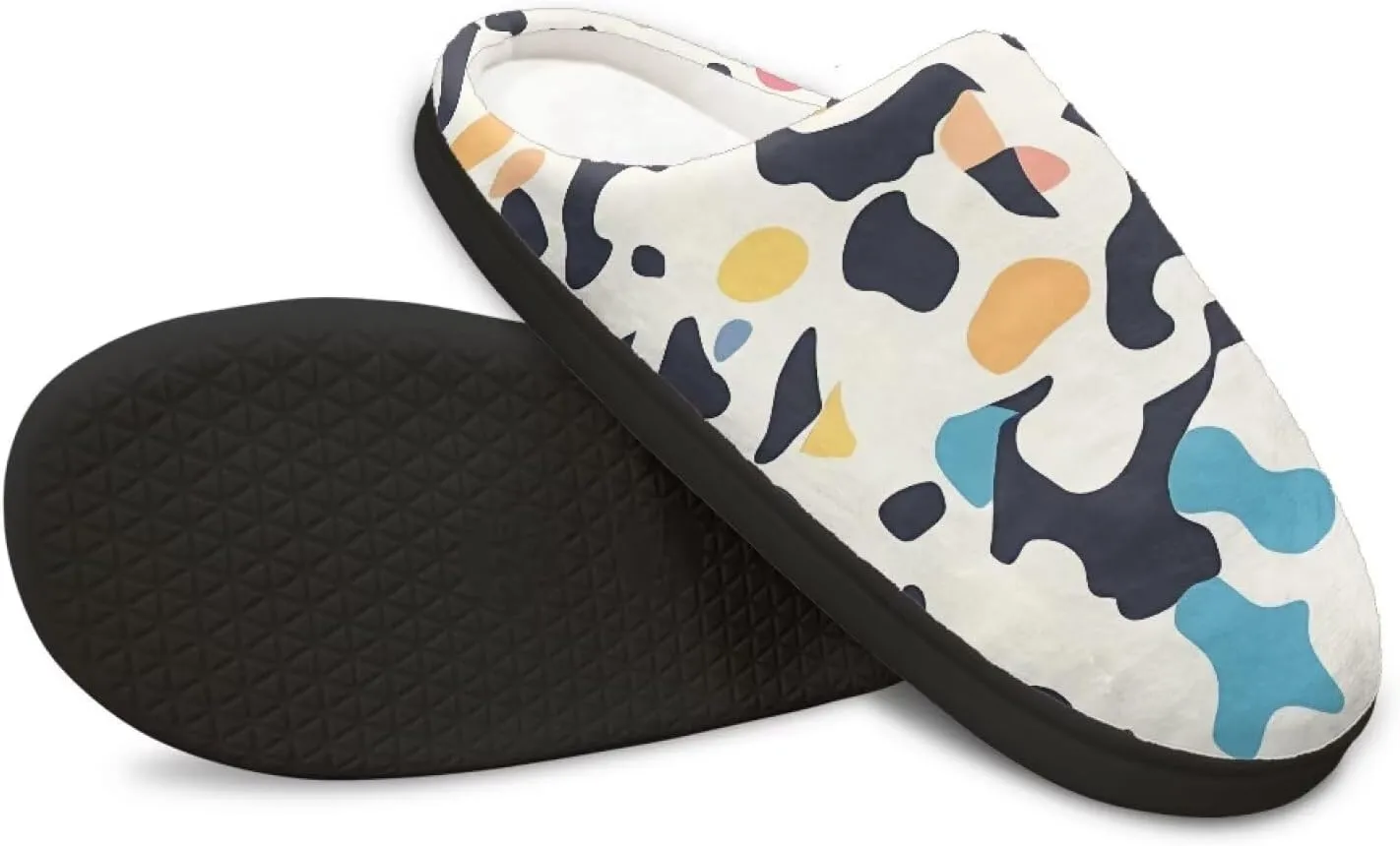 Womens Hawaii Cozy&Warm Printed Slipper with Halloween Cow Spot Grippers Cozy and Fun House Slippers for Women