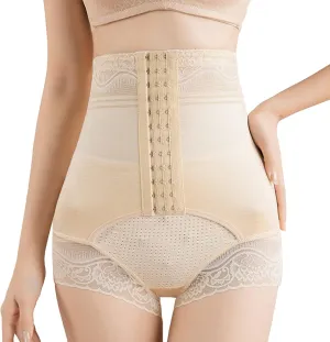 Women's High Waist Trainer Firm Compression Tummy Control Waist Trimmer Butt Lifter Shapewear Shorts Built-in Panties